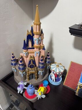 Disney Pink, Blue & Gold 50th Anniversary Castle Playset with Carousel